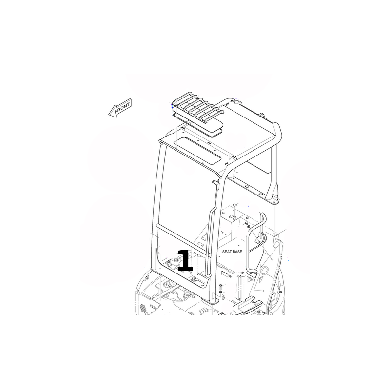 ЛОБОВОЕ СТЕКЛО НИЖНЯЯ ШЕЛКОГРАФИЯ МИНИ ЭКСКАВАТОР BOBCAT E27Z DOOSAN DX27Z 7351880