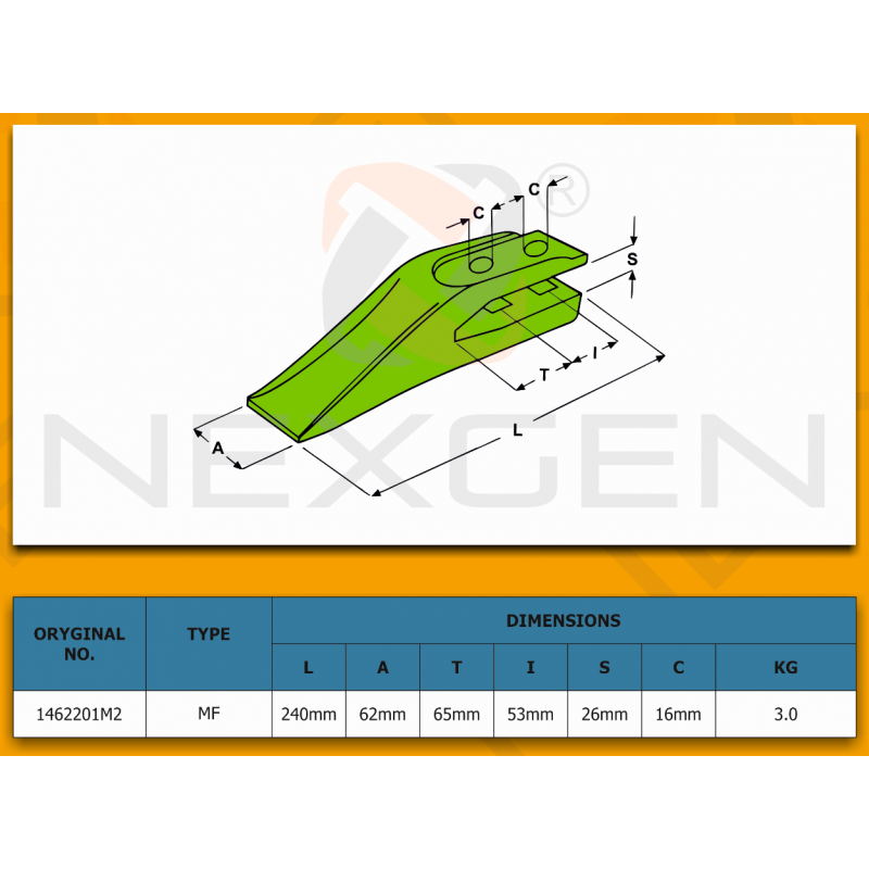 Tooth universal for blade 27mm / TEREX FERMEC MF