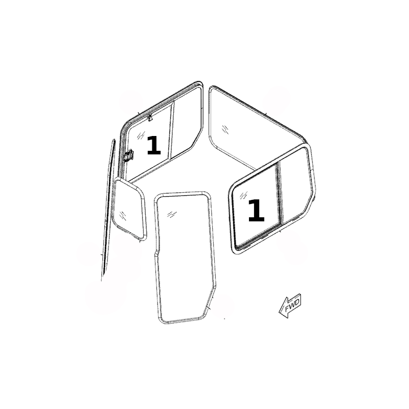 Боковое стекло левый/правый передний гусеничный бульдозер CAT D8 D9T 3442124