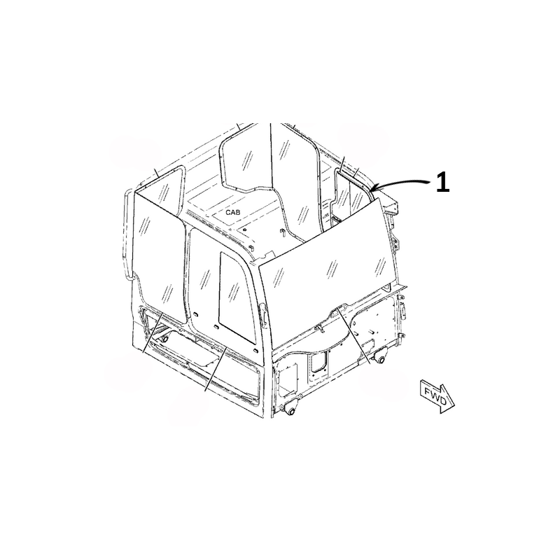 СТЕКЛО ДВЕРИ ЛЕВАЯ СТОРОНА ШЕЛКОГРАФИЯ СОЧЛЕНЕННЫЙ САМОСВАЛ CATERPILLAR 745D 4806986