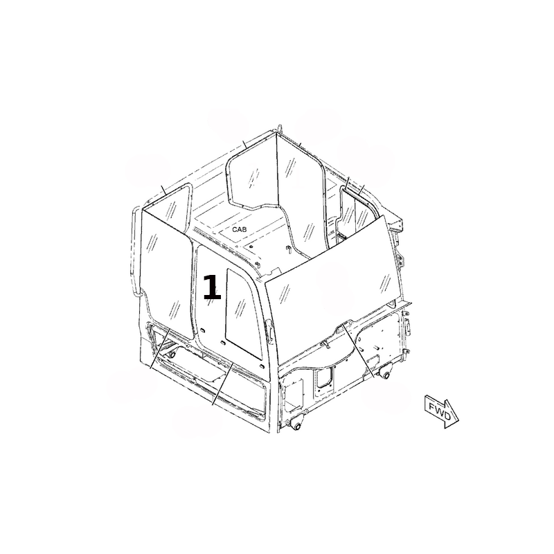 СТЕКЛО ПРАВАЯ СТОРОНА ПЕРЕДНЯЯ ФИКСИРОВАННАЯ ШЕЛКОГРАФИЯ СОЧЛЕНЕННЫЙ САМОСВАЛ CATERPILLAR 745D 4806970