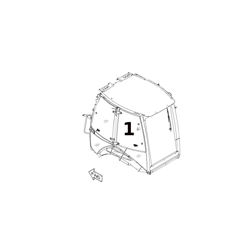БОКОВОЕ СТЕКЛО ЗА ДВЕРЬЮ, ЛЕВАЯ СТОРОНА, ШЕЛКОГРАФИЯ, ЭКСКАВАТОР-ПОГРУЗЧИК CAT 428F 422F 3259300