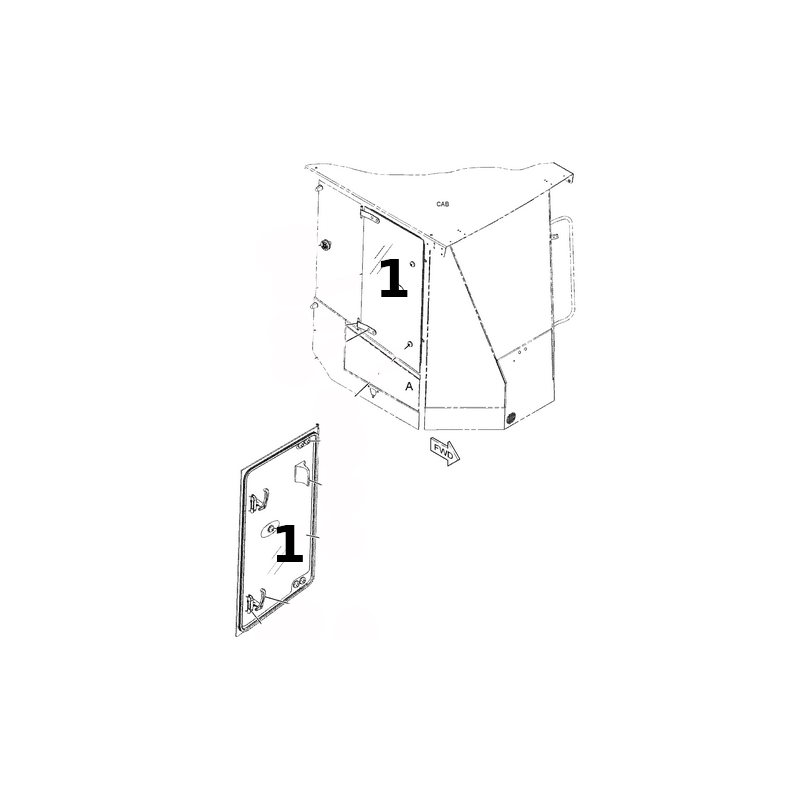 СТЕКЛО ПРАВАЯ СТОРОНА ПЕРЕДНЯЯ ВЕРХНЯЯ ШЕЛКОГРАФИЯ РОЛИК CAT CS-54B 3845890
