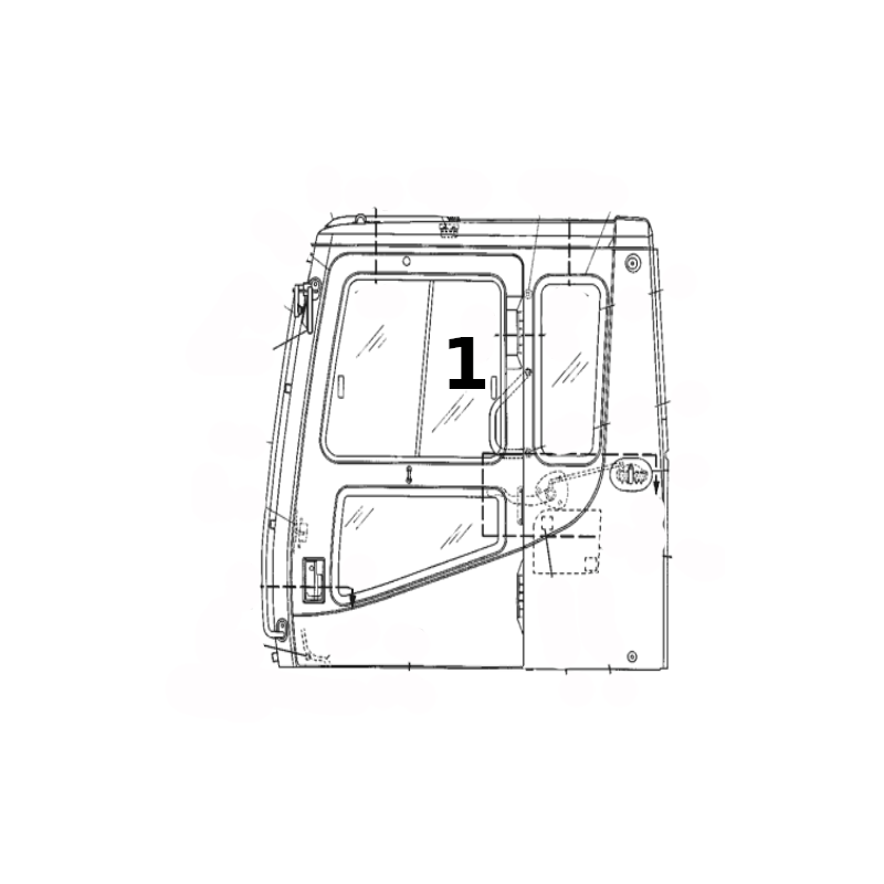 ЭКСКАВАТОР ГУСЕНИЧНОГО ЭКСКАВАТОРА CAT 320L 2045182 СТЕКЛА ДВЕРИ ВЕРХНИЙ СПОЛЗАЯ