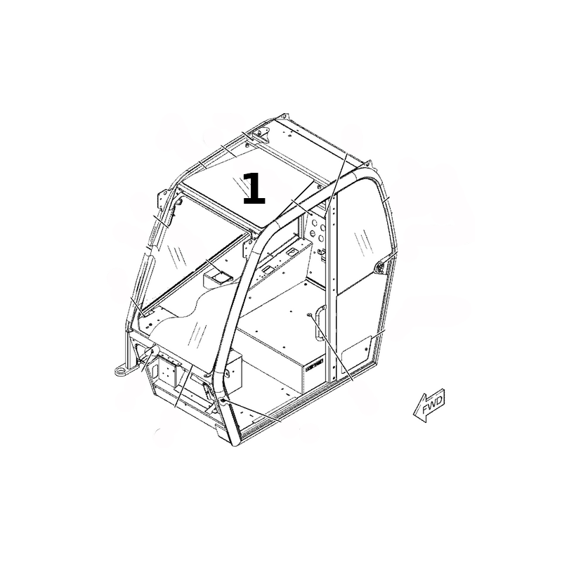 ЛАМИНИРОВАННОЕ СТЕКЛО КРЫШИ CAT ТЕЛЕСКОПИЧЕСКИЙ ПОГРУЗЧИК TH314D 4592733