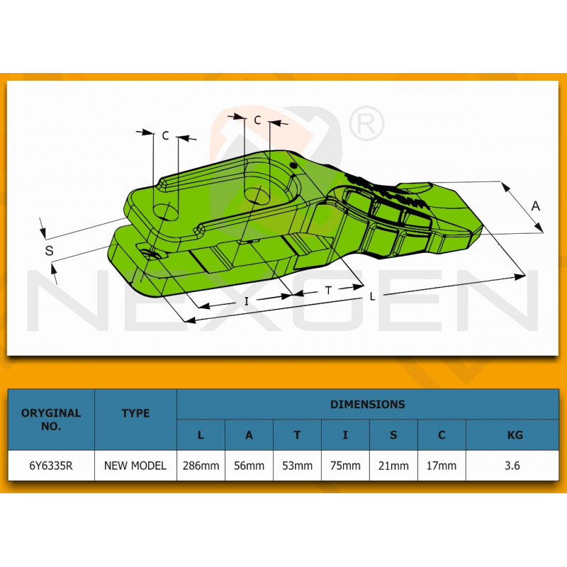 Tooth suitable for CAT / New Holland / FIAT - NEW MODEL - SHARK