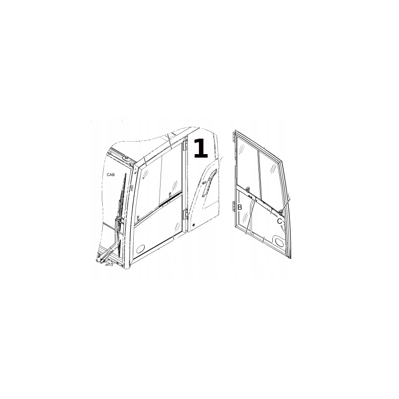 БОКОВОЕ СТЕКЛО ЗА ДВЕРЬЮ ШЕЛКОГРАФИЯ КОЛЕСНЫЙ ЭКСКАВАТОР CAT M314F M315F 3918723