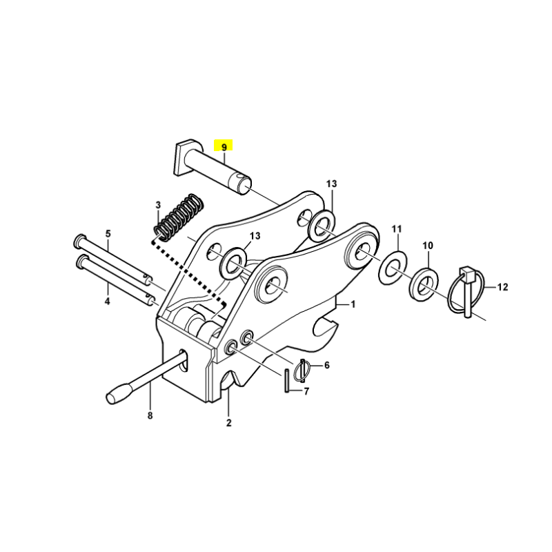 Штифт 45X250 быстроразъемные муфты экскаватор-погрузчик VOLVO