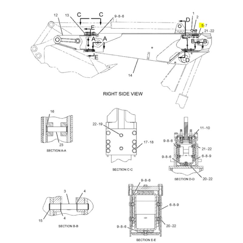 СКОЛЬЖЕНИЕ ВЫДВИЖЕНИЯ РУКИ CAT ЭКСКАВАТОР-ПОГРУЗЧИК 17MM