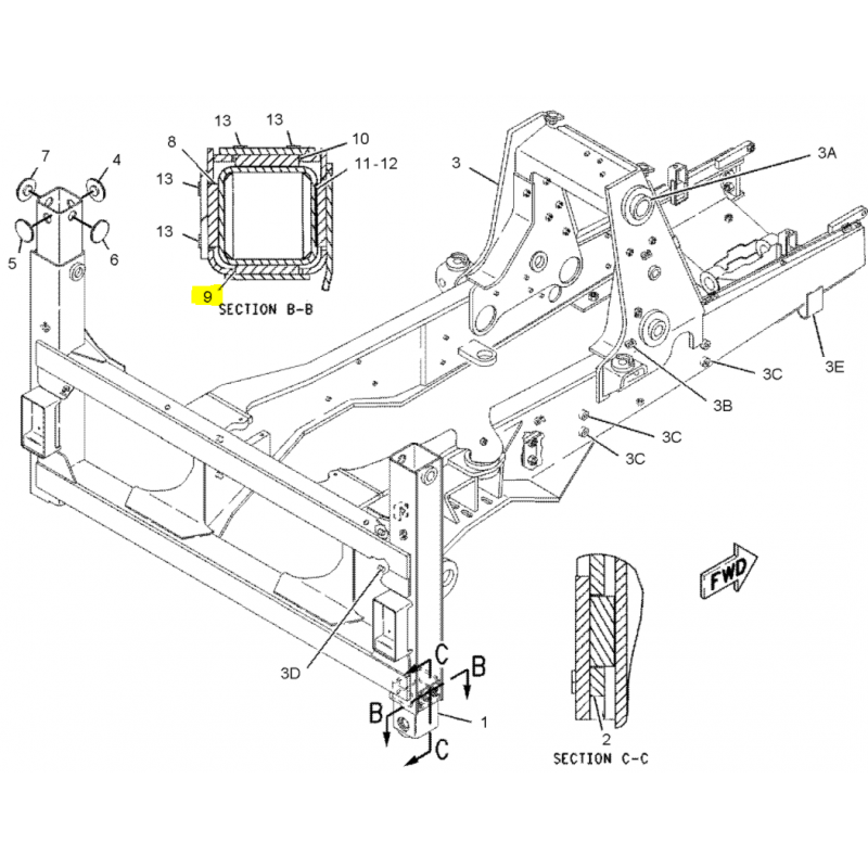 13-миллиметровый экскаватор-погрузчик CAT
