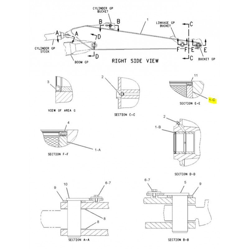ВТУЛКА РУКИ ПАЛКИ ГУСЕНИЦЫ ЭКСКАВАТОРА 311C