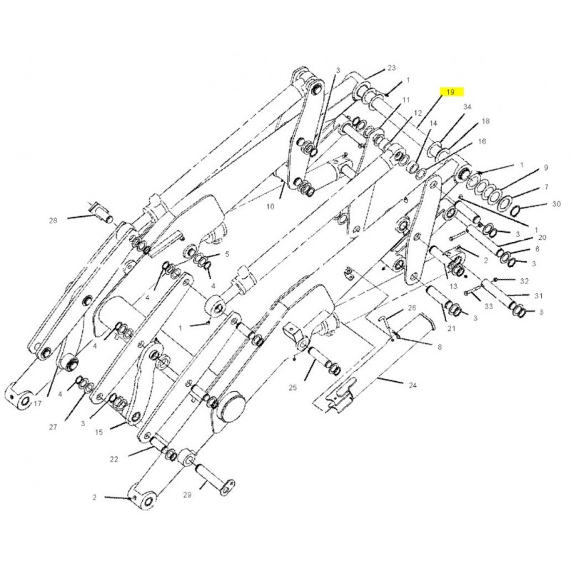 ГЛАВНЫЙ ШТИФТ ПЕРЕДНЕГО РЫЧАГА CAT ЭКСКАВАТОР-ПОГРУЗЧИК CVA