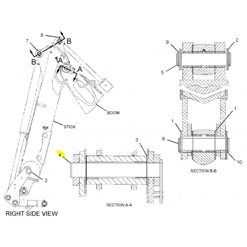 ШТИФТ СОЕДИНЕНИЯ РЫЧАГА CAT ЭКСКАВАТОР-ПОГРУЗЧИК СЕРИИ E CVA