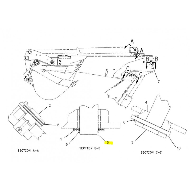 ЗАЖИМНОЙ ШТИФТ ПРИВОДА ВЫДВИЖЕНИЯ CAT 428D