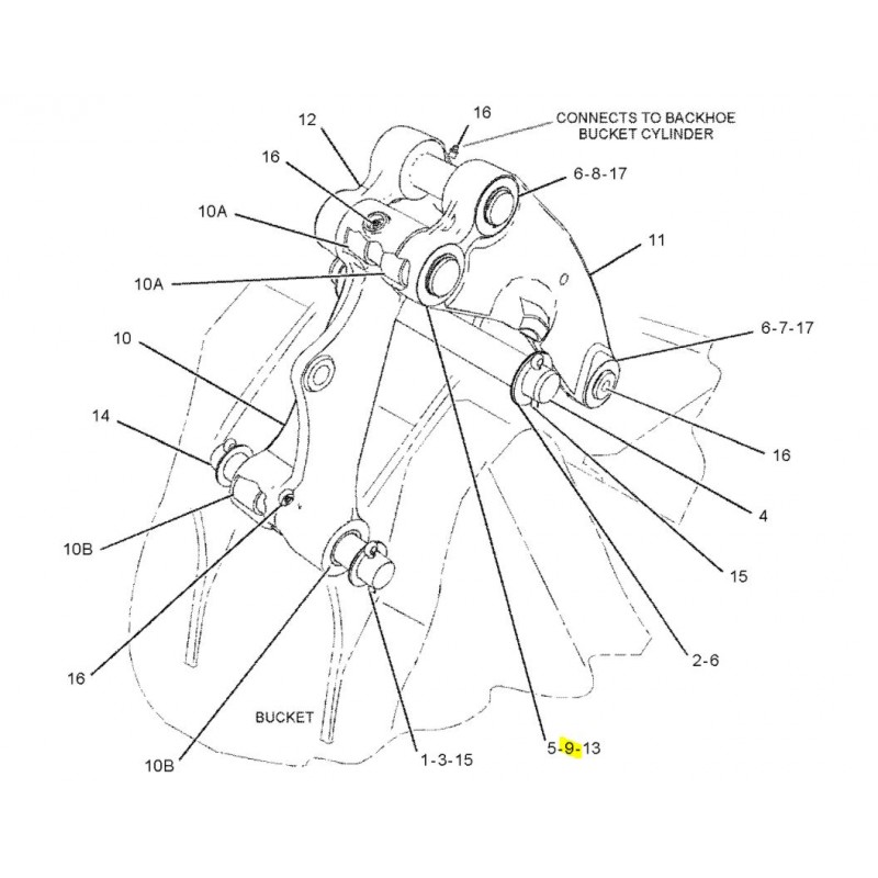 ШТИФТ ПОДВЕСКИ КОВША CAT ЭКСКАВАТОР-ПОГРУЗЧИК СЕРИИ E F CVA