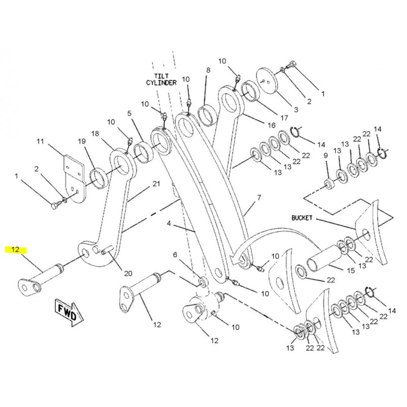 ШТИФТ ПЕРЕДНЕГО КОВША CAT ЭКСКАВАТОР-ПОГРУЗЧИК