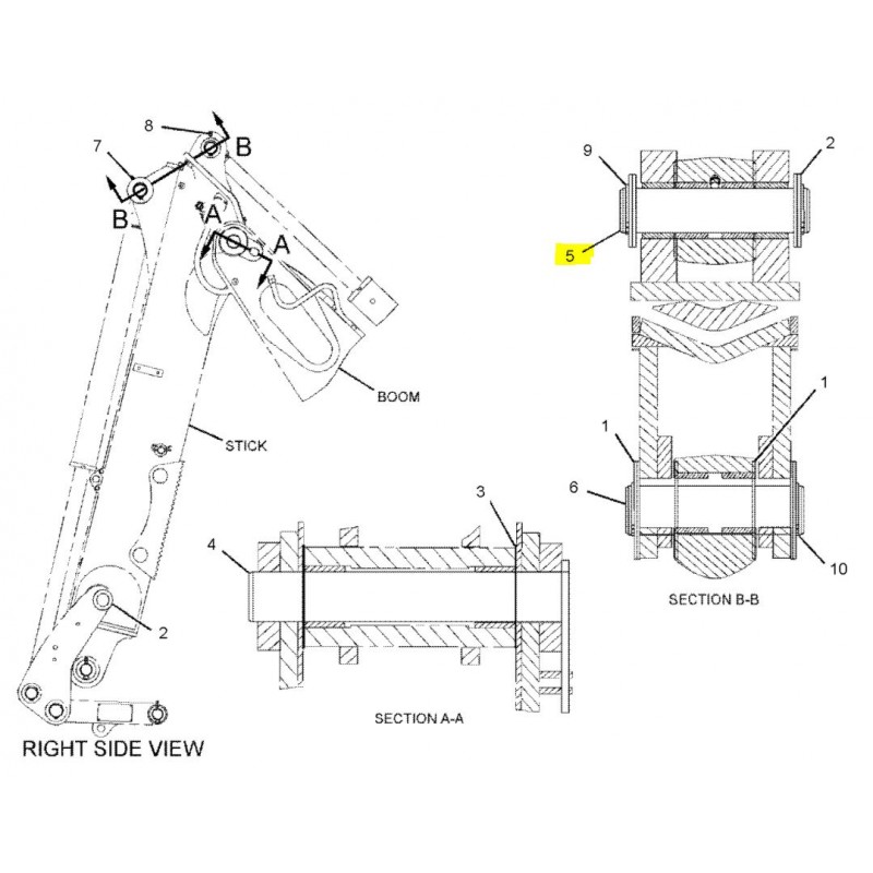 ЗАДНИЙ РЫЧАГ CAT ЭКСКАВАТОР-ПОГРУЗЧИК СЕРИИ E CVA