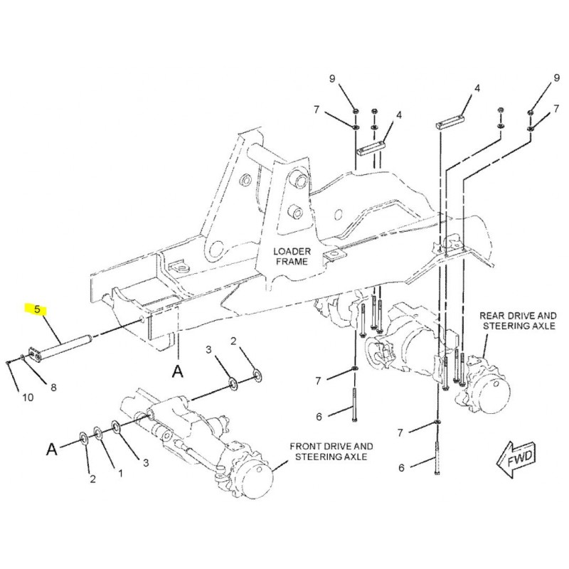 ШТИФТ ПОДВЕСКИ МОСТА ЭКСКАВАТОР-ПОГРУЗЧИК CAT CVA