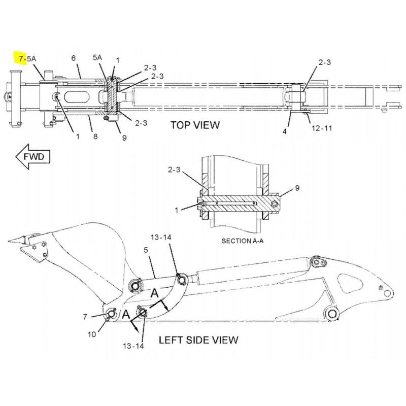 ШТИФТ РЫЧАГА CAT МИНИ-ЭКСКАВАТОР CVA