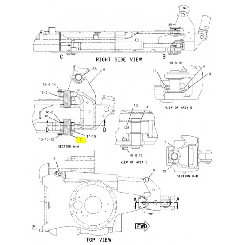 CVA НИЖНИЙ И ВЕРХНИЙ ШТИФТ ЗАДНЕЙ БАБКИ CAT МИНИ-ЭКСКАВАТОР