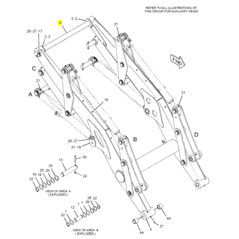 ШТИФТ CVA КРЕПЛЕНИЯ ПЕРЕДНЕГО РЫЧАГА ЭКСКАВАТОР-ПОГРУЗЧИК CAT