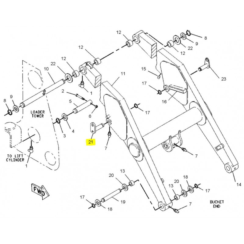 Штифт крепления CAT привода переднего рычага-CVA / 414E