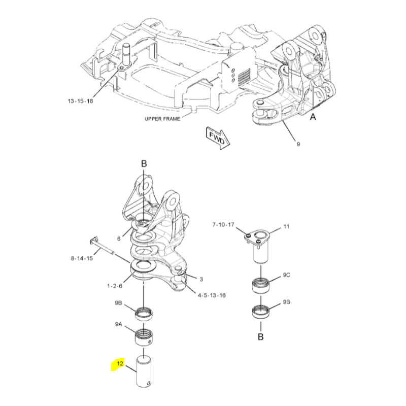 ШТИФТ ЗАДНЕЙ БАБКИ МИНИ-ЭКСКАВАТОР CAT