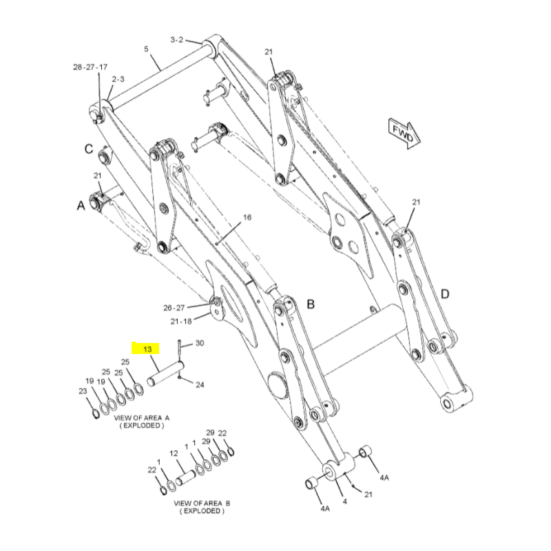 ПОДЪЕМНЫЙ ШТИФТ CAT ЭКСКАВАТОР-ПОГРУЗЧИК