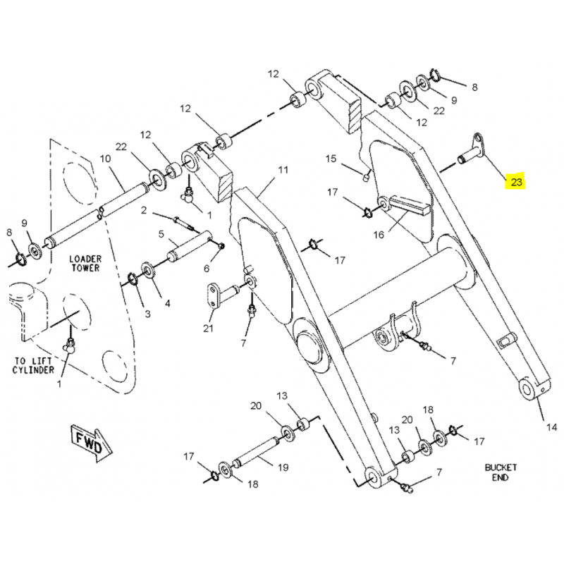 ШТИФТ РЫЧАГА LIFT CAT ЭКСКАВАТОР-ПОГРУЗЧИК