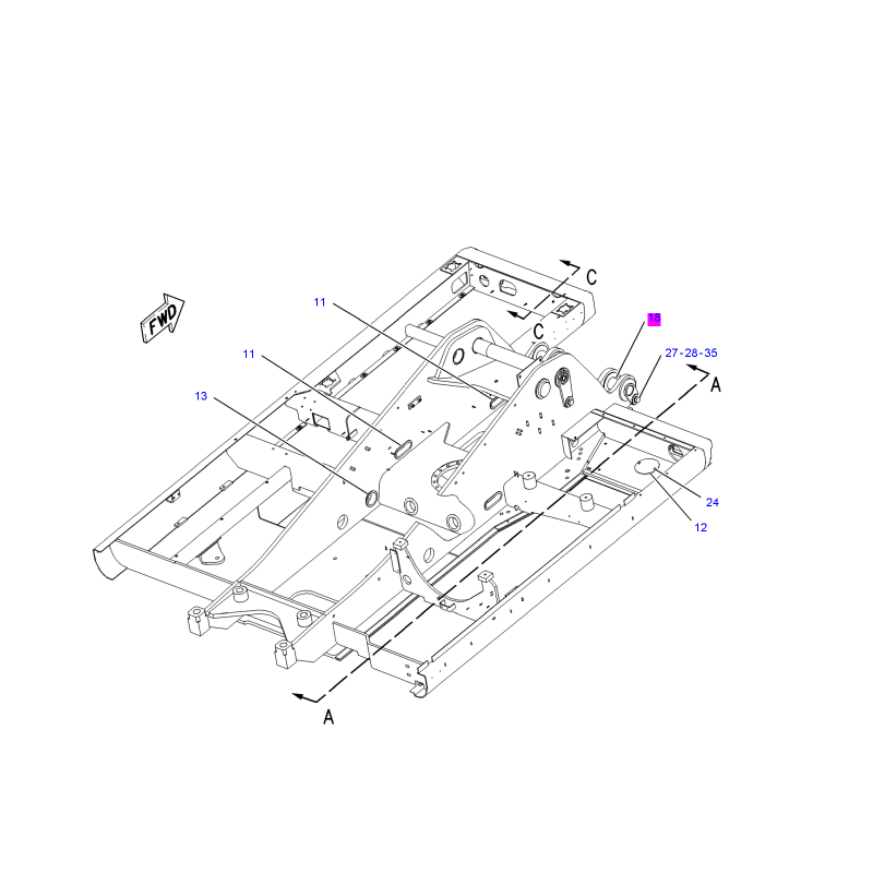 CVA ШТИФТ КРЕПЛЕНИЯ РУКИ CAT КОЛЕСНЫЙ ЭКСКАВАТОР