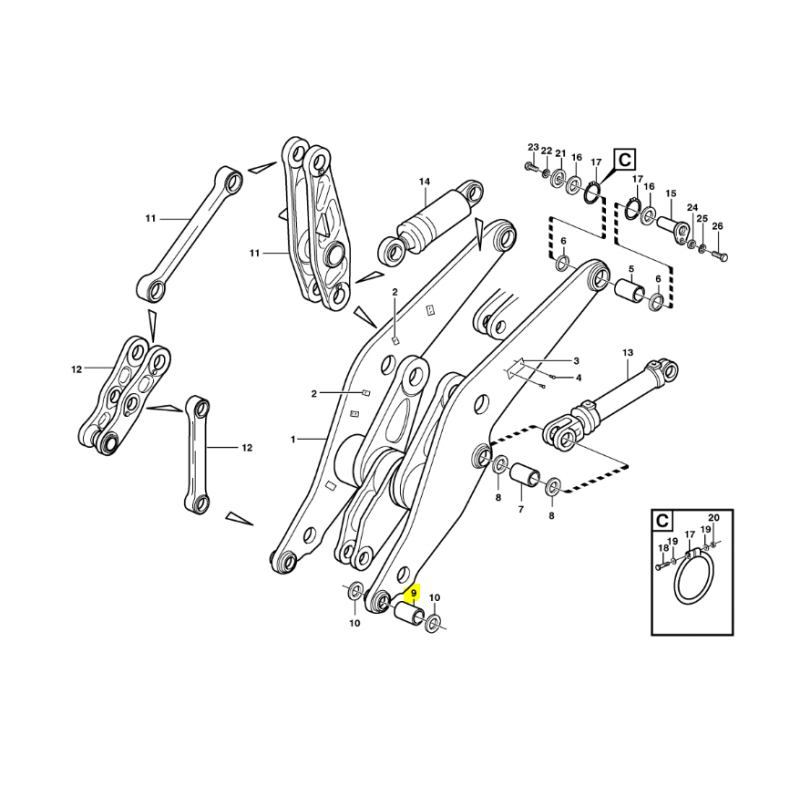 ВТУЛКА КОВША VOLVO ПОГРУЗЧИК L150E L220E