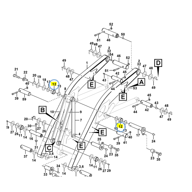 ВТУЛКА ПРИВОДА НАКЛОНА КОВША VOLVO ЭКСКАВАТОР-ПОГРУЗЧИК