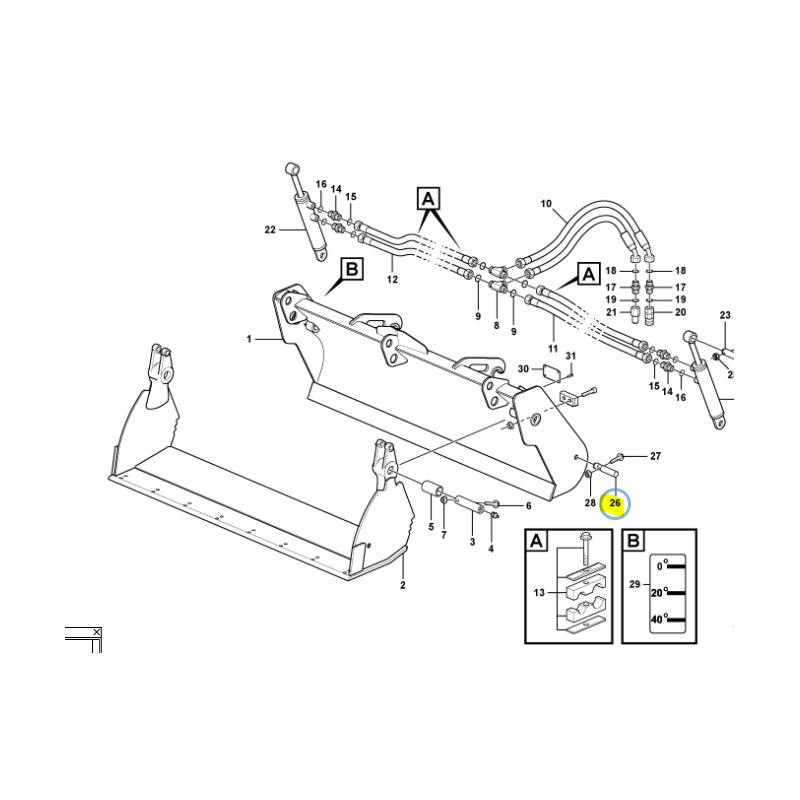 НИЖНИЙ ШТИФТ ПРИВОДА АКУЛЫ ЭКСКАВАТОР-ПОГРУЗЧИК VOLVO