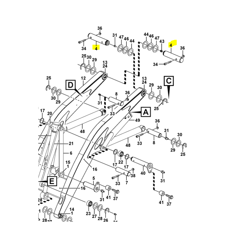 ШТИФТ ПОДВЕСКИ ПЕРЕДНЕГО РЫЧАГА VOLVO ЭКСКАВАТОР-ПОГРУЗЧИК CVA