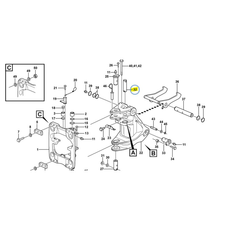 ШТИФТ ЗАДНЕЙ БАБКИ VOLVO ЭКСКАВАТОР-ПОГРУЗЧИК CVA