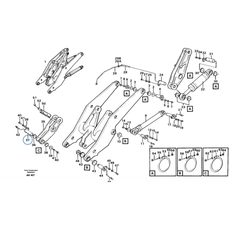 ШТИФТ РЫЧАГА НАКЛОНА КОВША VOLVO ПОГРУЗЧИК