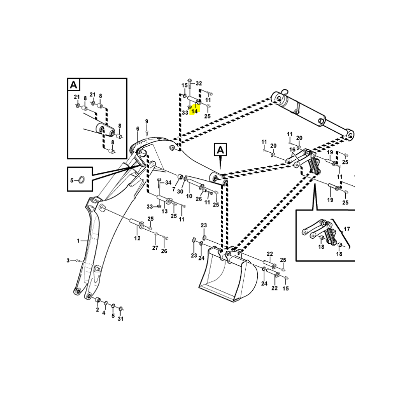 ШТИФТ РЫЧАГА ЭКСКАВАТОР-ПОГРУЗЧИК VOLVO