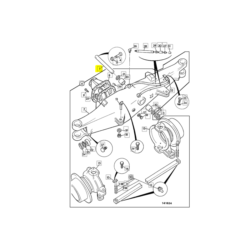 ШТИФТ ПОДВЕСКИ МОСТА JCB ЭКСКАВАТОР-ПОГРУЗЧИК 3CX