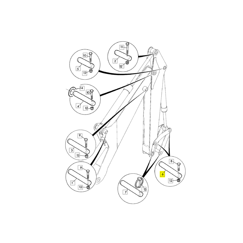 ШТИФТ ЗАДНЕГО КОВША ЭКСКАВАТОРА-ПОГРУЗЧИКА JCB CVA