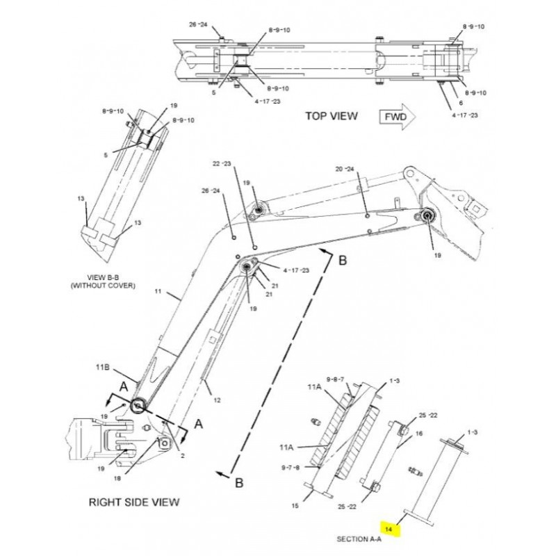 ШТИФТ CVA BOOM-U МИНИ-ЭКСКАВАТОР CAT 301.6 C