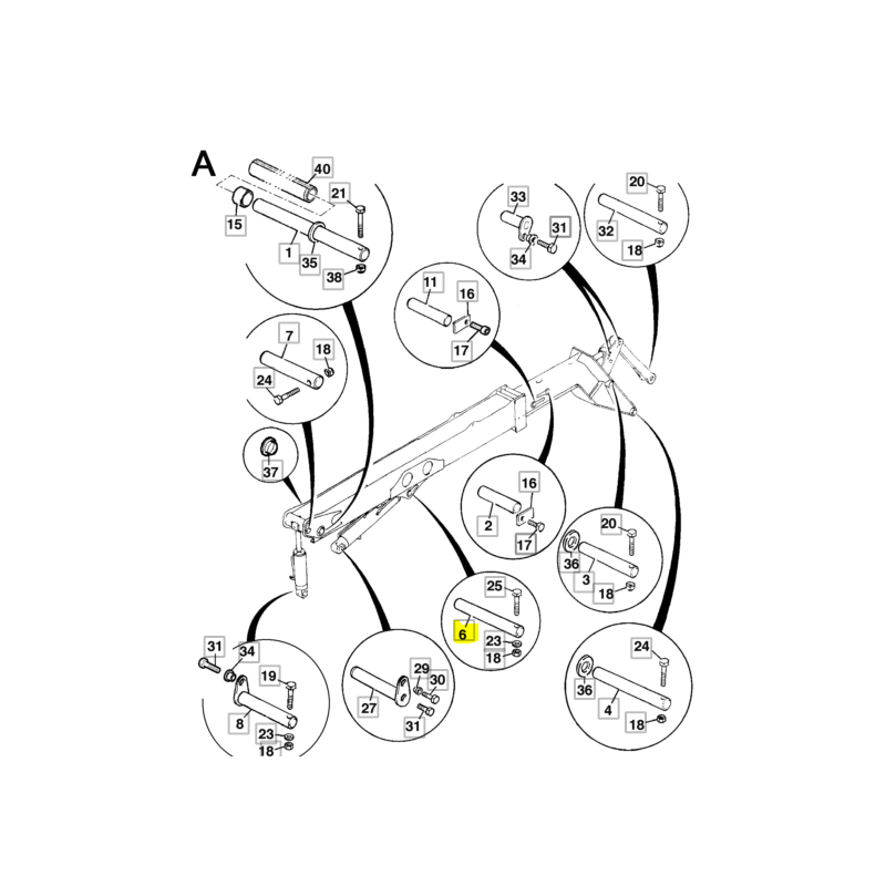 Штифт привода стрелы JCB телескопический погрузчик 230X50 мм
