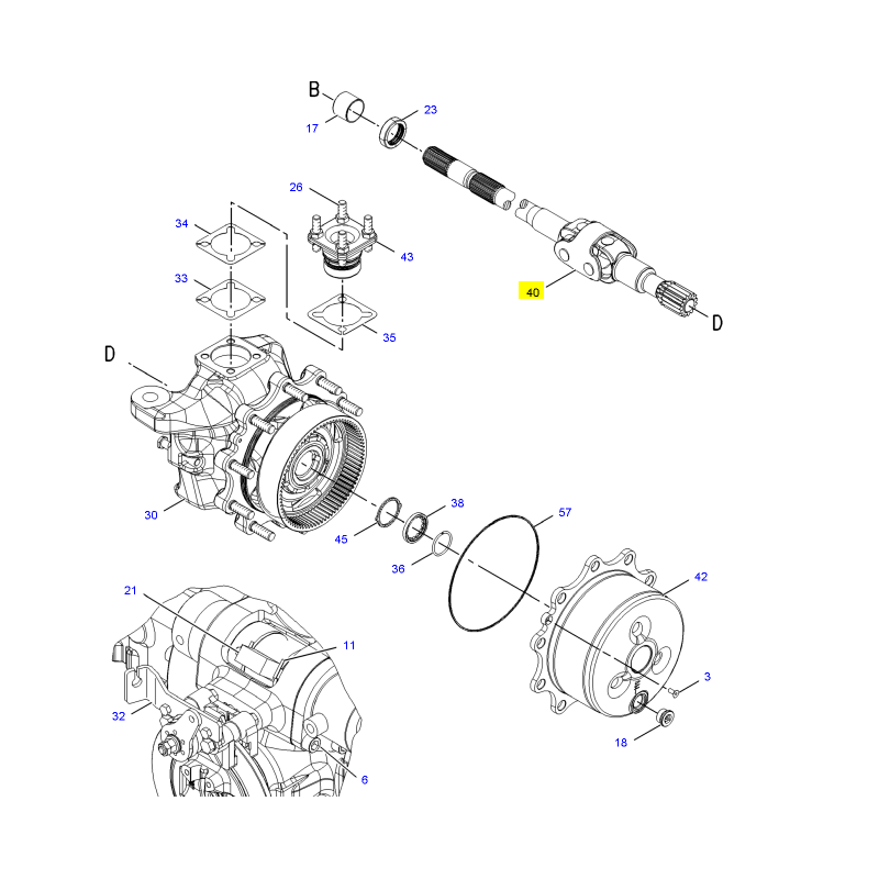 Полуоси CAT экскаватор-погрузчик 30, 2x81, 8