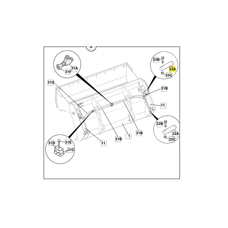 Штифт привода крокодила JCB экскаватор-погрузчик 123X38 мм CVA