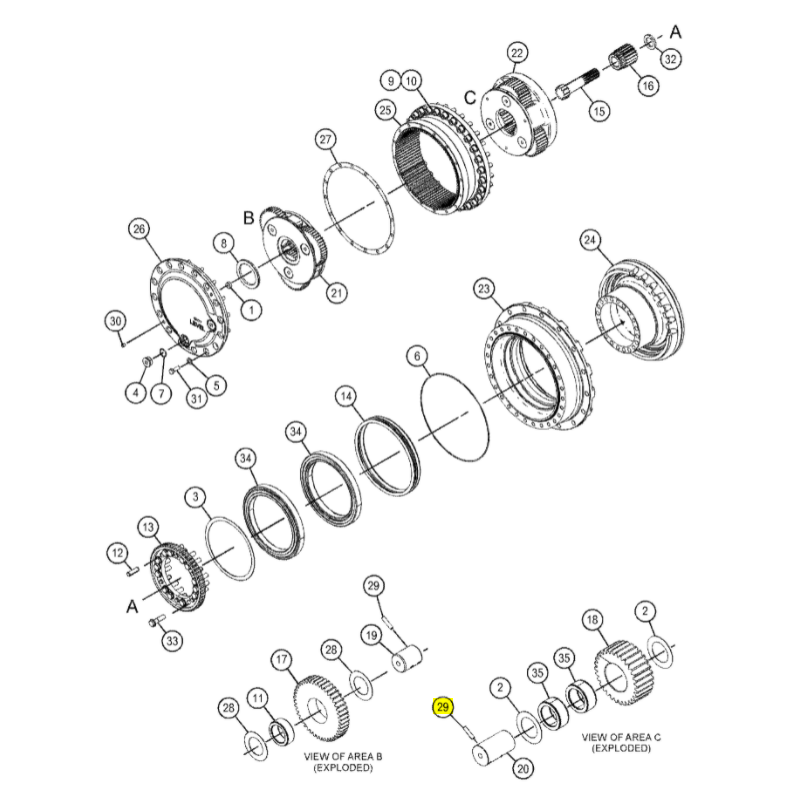 ЗАЩИТНЫЙ ШТИФТ СПУТНИКА ЭКСКАВАТОР CAT 318C
