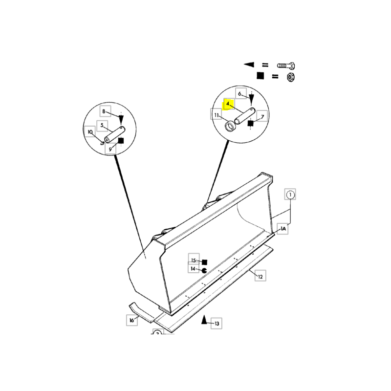 ШТИФТ КРЕПЛЕНИЯ ПЕРЕДНЕГО КОВША ЭКСКАВАТОР-ПОГРУЗЧИК JCB