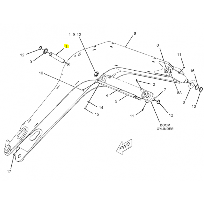 Штифт привода рычага 35X185 мини-экскаватор CAT