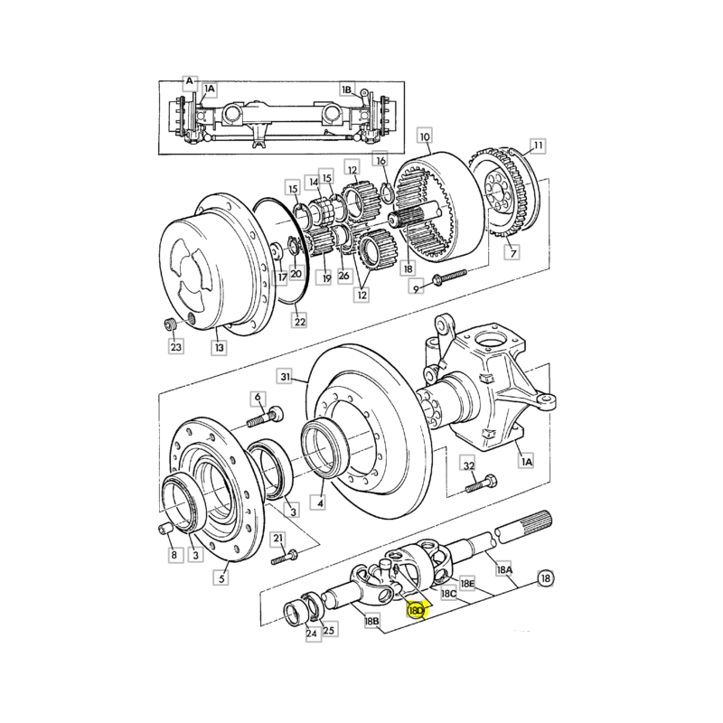 JCB ПОЛУОСНЫЙ КРЕСТ ЭКСКАВАТОР-ПОГРУЗЧИК