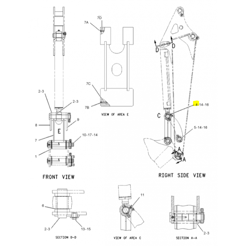 Штифт ковша Cat мини-экскаватор 200X35 мм
