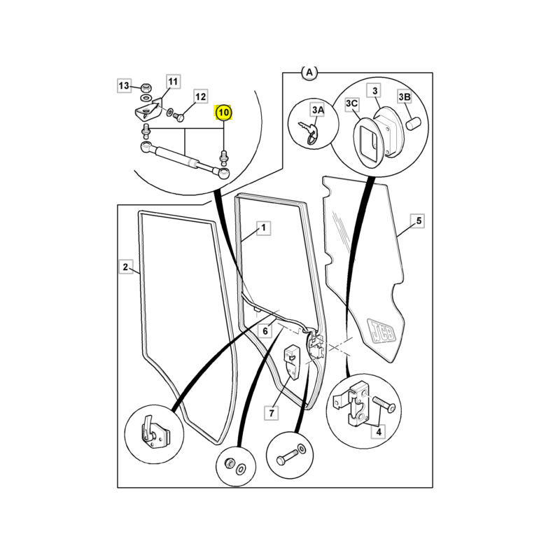 ПРИВОД ДВЕРИ JCB ЭКСКАВАТОР-ПОГРУЗЧИК 3CX, 4CX