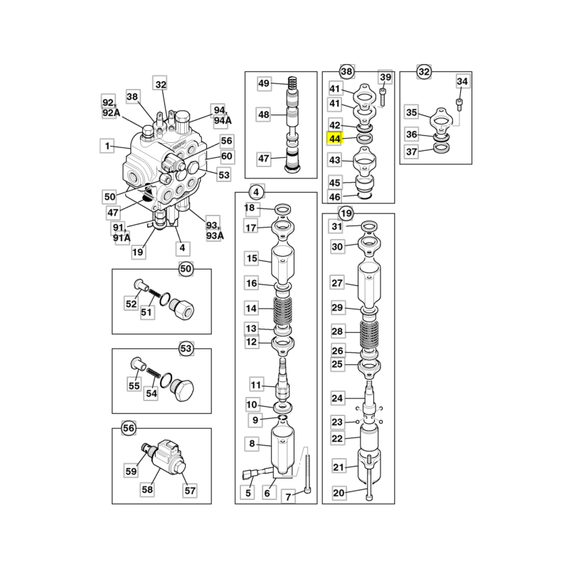 УПЛОТНЕНИЕ СЛАЙДЕРА СПЛИТТЕРА JCB 3CX 4CX